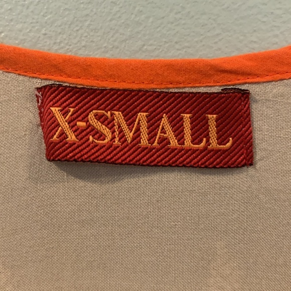 Kurta Embroidered Long Sleeve Lightweight Beige Orange Women’s XS - Picture 5 of 8